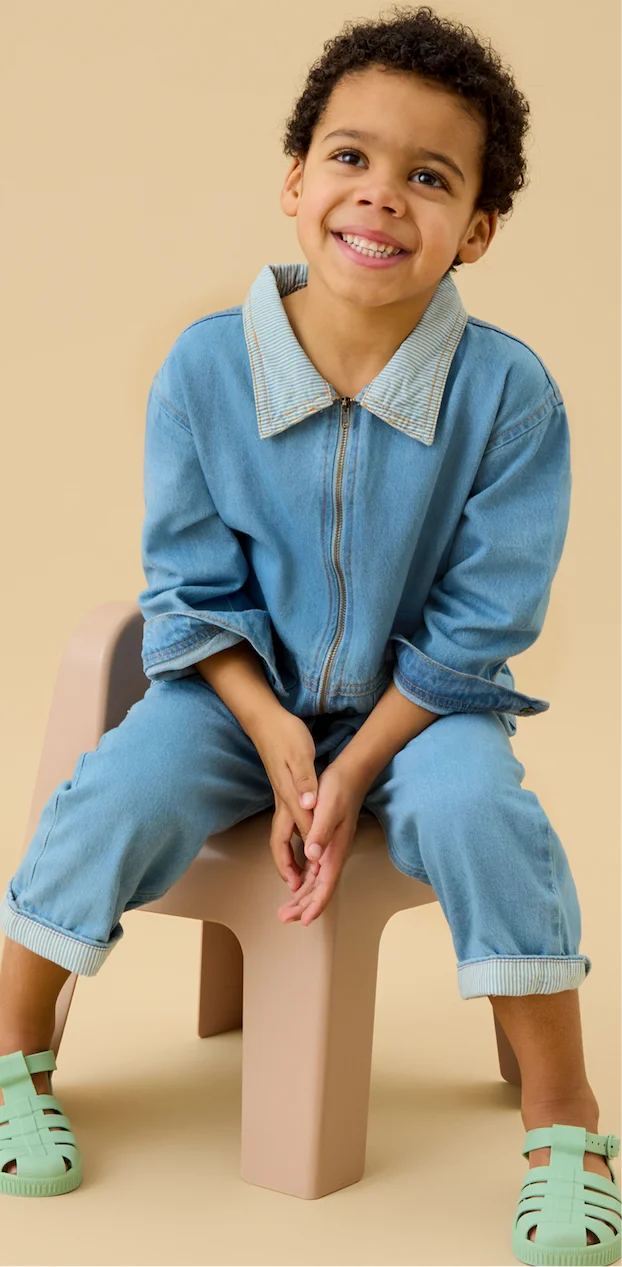 KIDLY by MORI Light Denim Jumpsuit