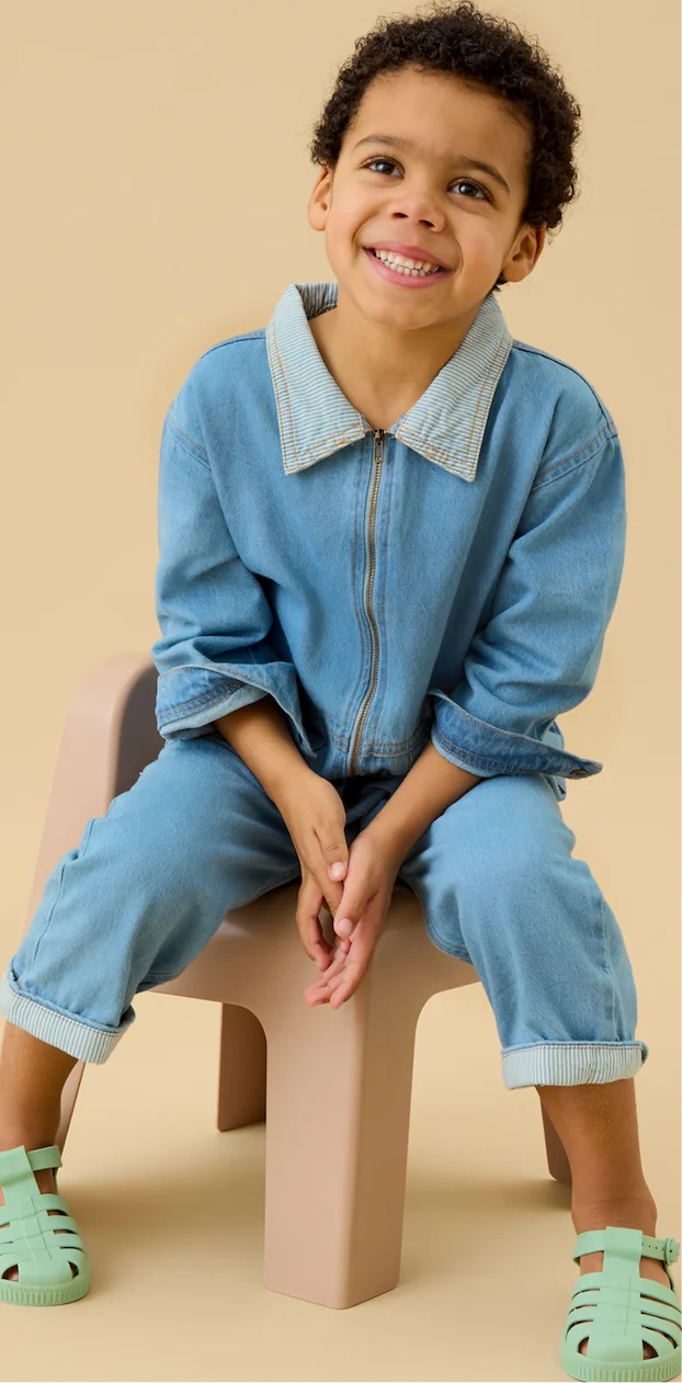 KIDLY by MORI Light Denim Jumpsuit