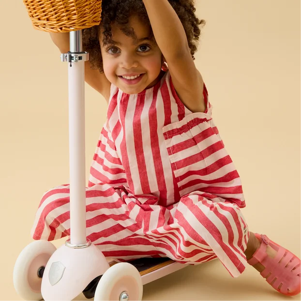 KIDLY by MORI Red Striped Cotton Top & Trousers Outfit