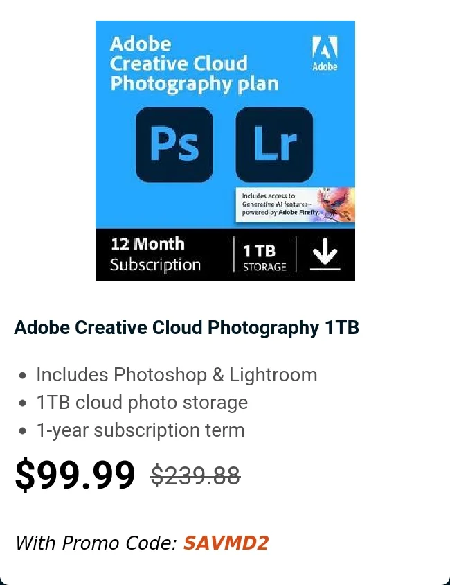 Adobe Creative Cloud Photography 1TB