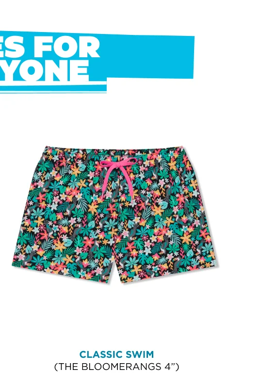Classic Swim Trunk: The Bloomerangs 4"