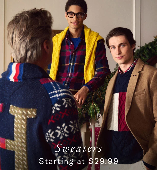 Sweaters starting at $29.99