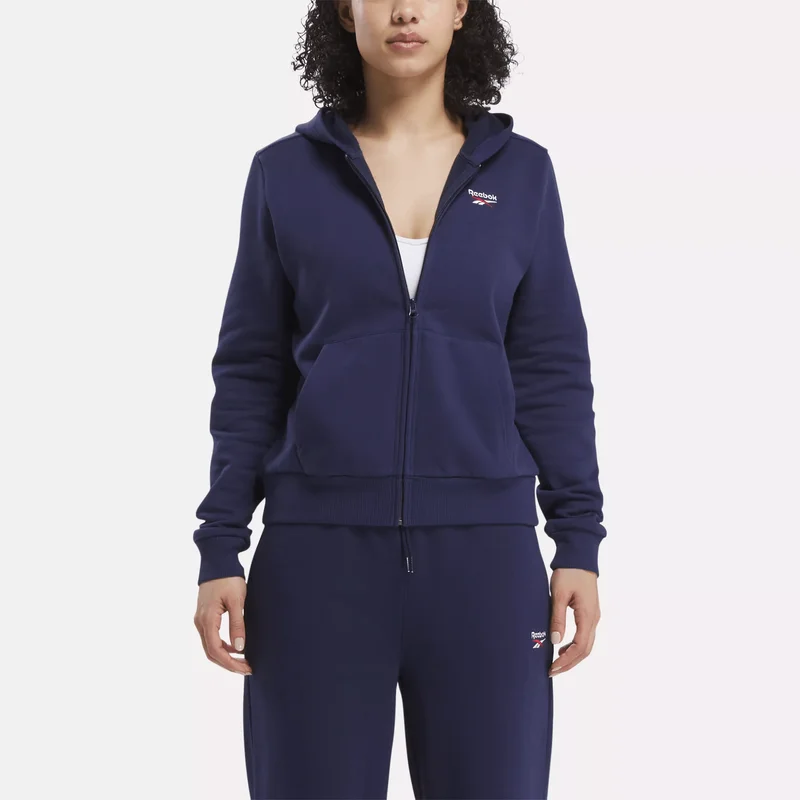 Image of Women's Reebok Identity Small Logo Fleece Full-Zip Hoodie