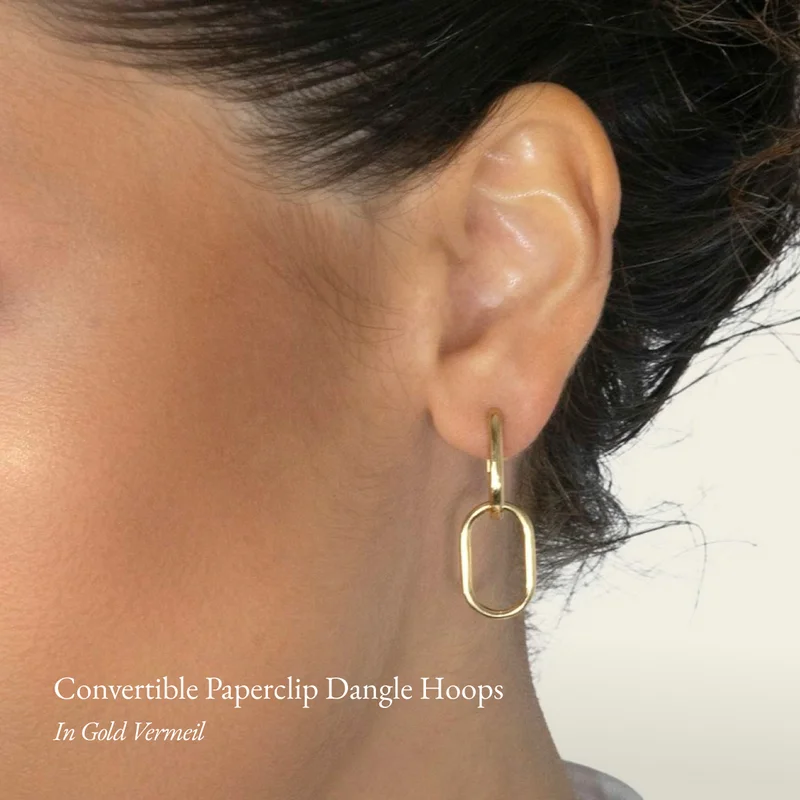 Convertible Paperclip Dangle Hoops