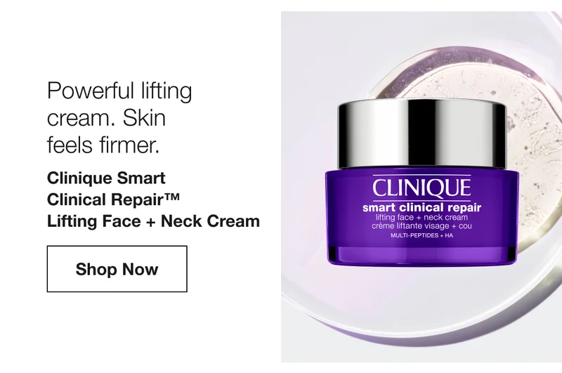 Powerful lifting cream. Skin  feels firmer. | Clinique Smart  Clinical Repair™  Lifting Face + Neck Cream  | Shop Now