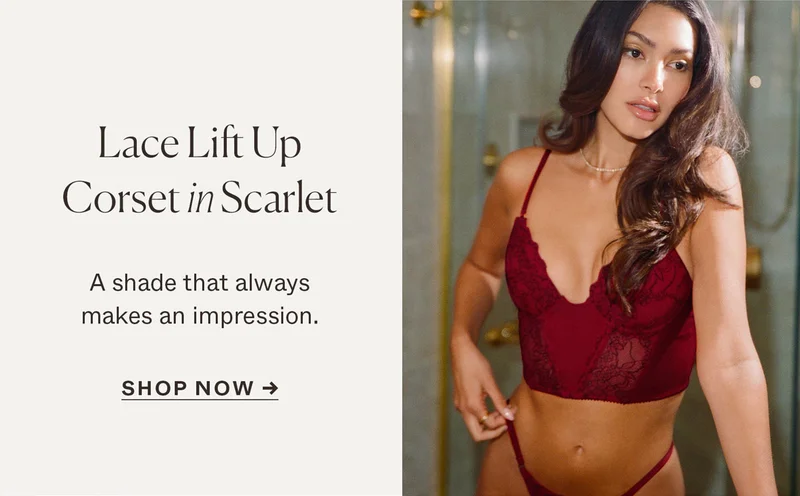 Lace Lift Up Corset in Scarlet