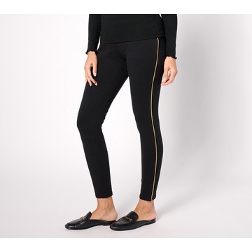 Quacker Factory DreamJeannes Regular Legging with Metallic Piping
