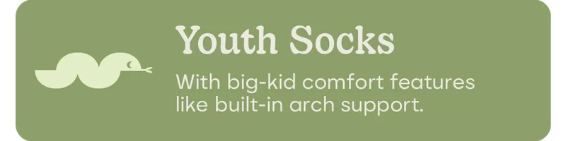 Youth Socks | With big-kid comfort features like built-in arch support.
