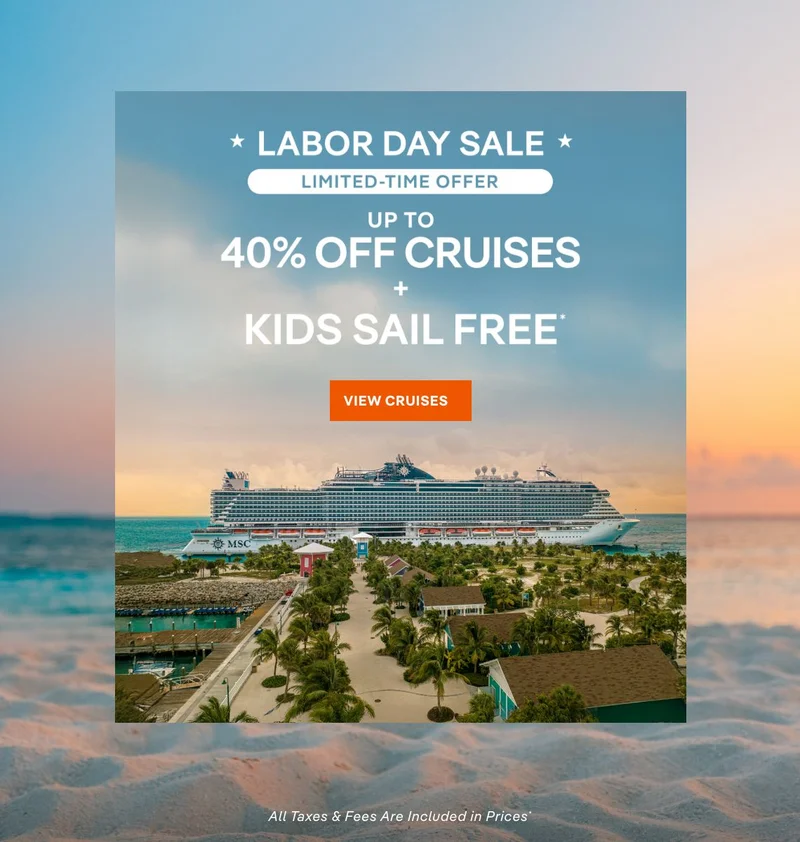 Limited Time Offer – Up to 40% Off Cruises + Kids Sail Free* – Click to View Cruises & Book Now – All Taxes & Fees Are Included in Prices* Limited Time Offer – Up to 40% Off Cruises + Kids Sail Free* – Click to View Cruises & Book Now – All Taxes & Fees Are Included in Prices*