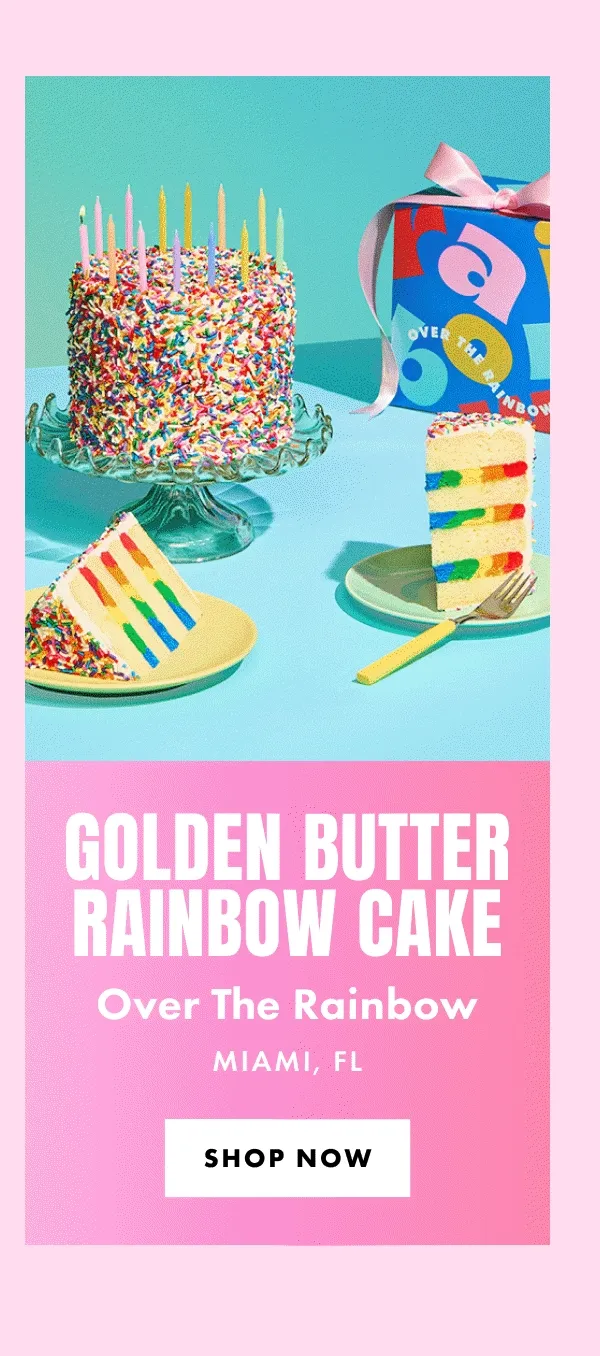 Golden Butter Rainbow Cake