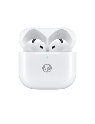 AirPods 4 and charging case with external LED indicator, personalized engraving