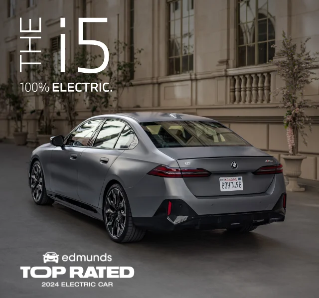 The i5. 100% ELECTRIC. Edmunds TOP RATED 2024 Electric car.
