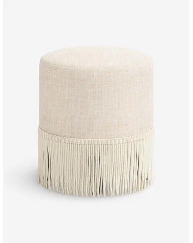 Alair Round Ottoman-Tiger Gold by Sarah Sherman Samuel