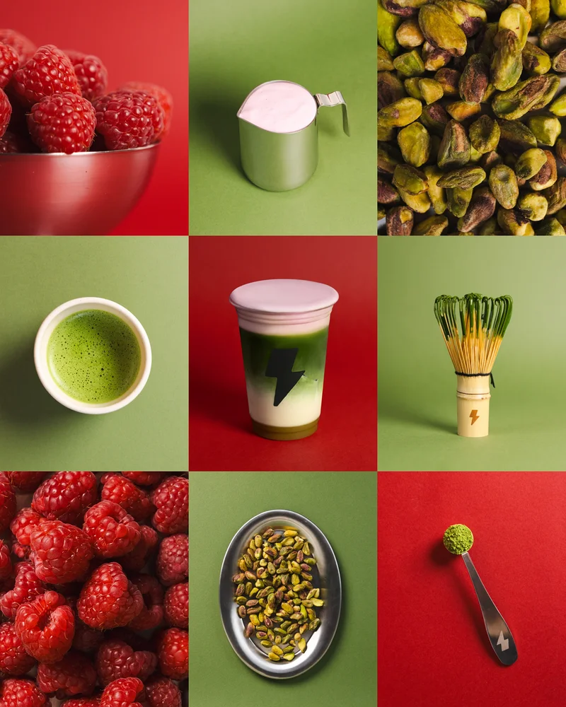 Pistachio Matcha + Raspberry Cold Foam