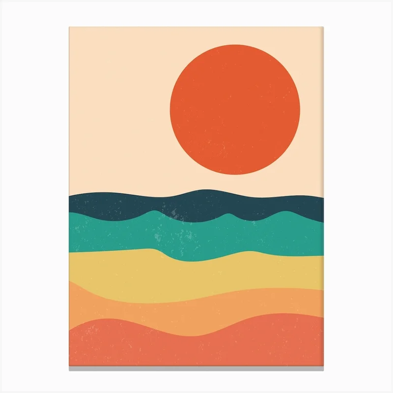 Image of Mid Century Sun Canvas Print