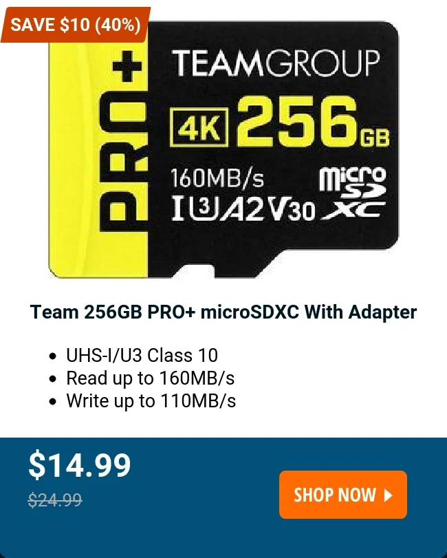 Team 256GB PRO+ microSDXC With Adapter