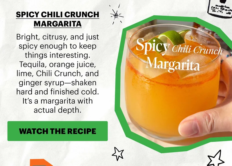 Header: NATIONAL COCKTAIL DAY, THE MOMOFUKU WAY Sub-header: We teamed up with @thethirstygals (Laura and Samantha) for two cocktails that go beyond the usual. Think heat, salt, fruit, and a little chaos—in a good way. CTA: WATCH THE RECIPE