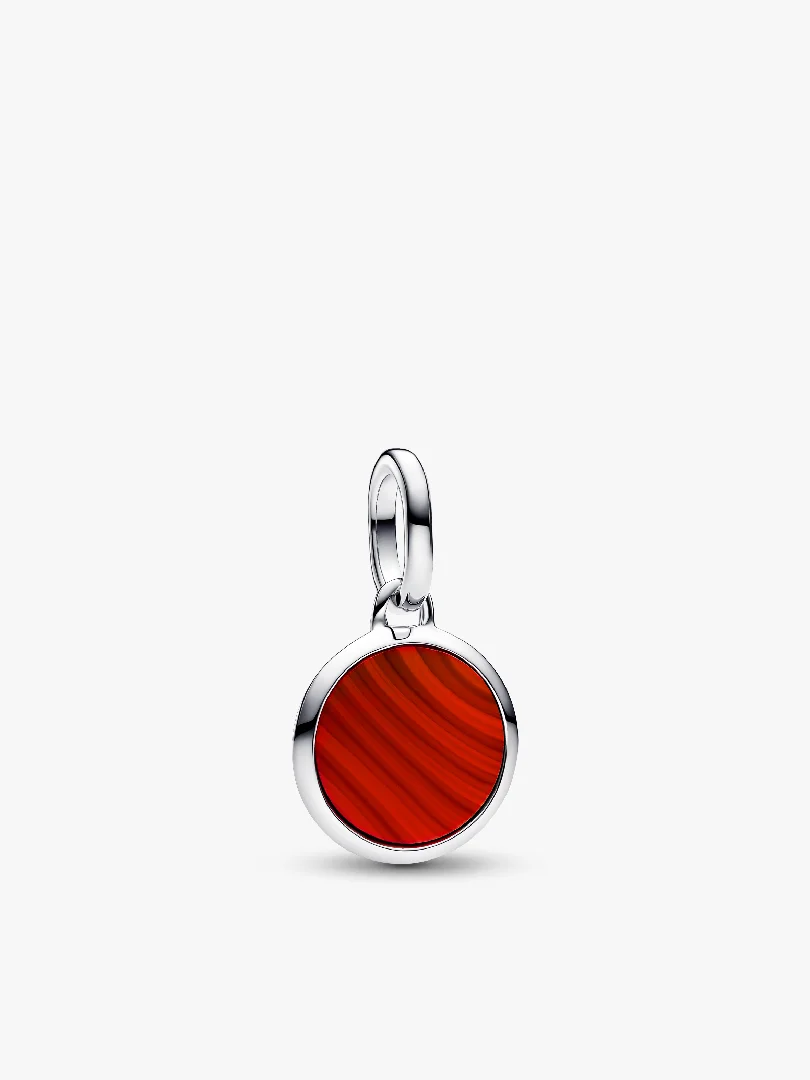 Red Murano Glass Engravable Mini Medallion Charm