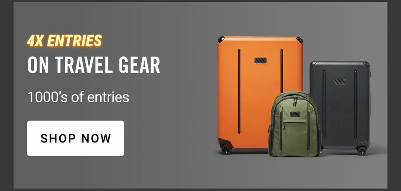 4x Entries on Travel Gear | Shop Now