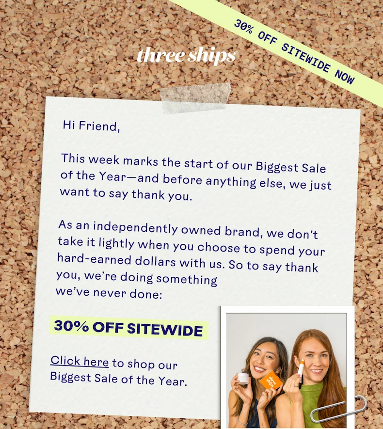 30% Off Sitewide. Click here to shop our Biggest Sale of the Year.