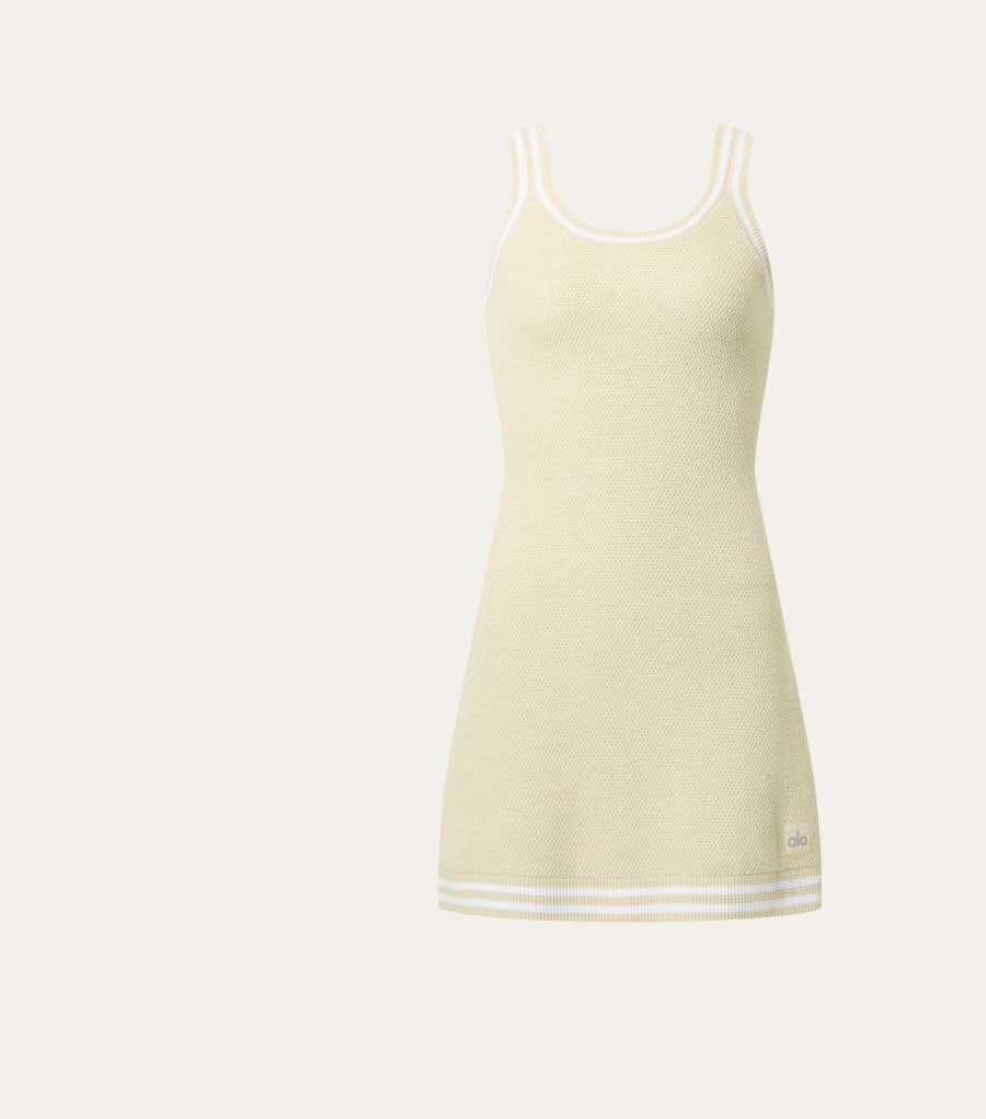 Tennis Club Sweater Knit Dress - oatmeal