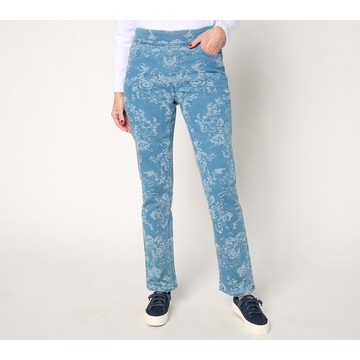 Denim & Co. Regular Comfy Knit Straight Leg Pull-On Jean