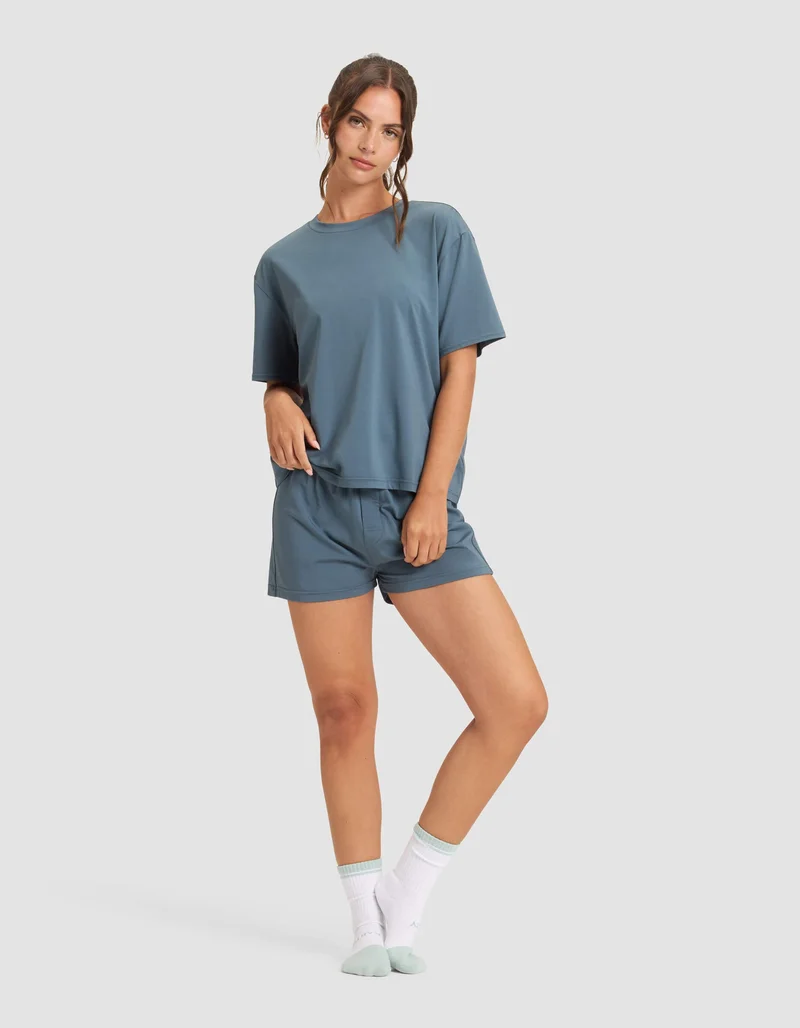Image of Women's First Layer Pajama Short Sleeve Tee & Boxer Short Set