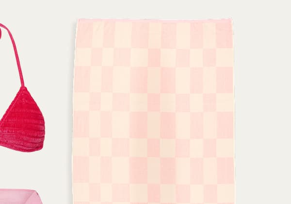 Pink & White Checkerboard Towel