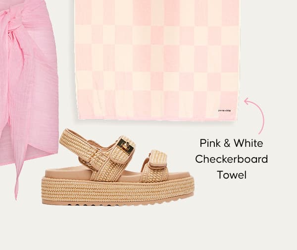 Pink & White Checkerboard Towel