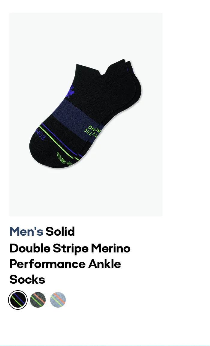 Men's Solid
                        Double Stripe Merino
                        Performance Ankle
                        Socks