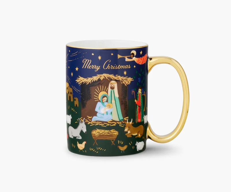Image of Holiday Porcelain Mug - Nativity Scene