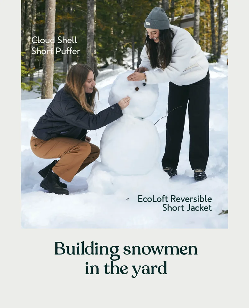 Building snowmen in the yard