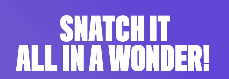 SNATCH IT ALL IN A WONDER