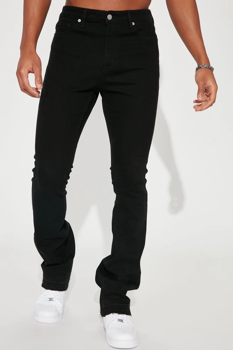 Image of Cornell Stacked Skinny Flare Jeans - Black