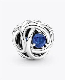 September Blue Eternity Circle Charm