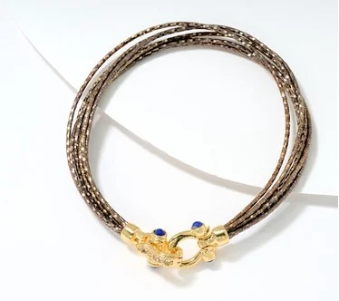 David Markstein Bronze Multi-Strand Omega Bracelet w/ Buckle Clasp