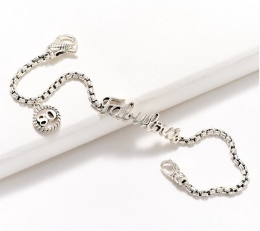 JAI Sterling Silver 50 & Fabulous Box Chain Charm Bracelet, 9.0g