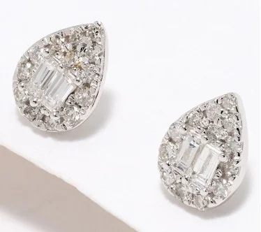 Accents by Affinity Diamonds 0.25cttw Pear Studs, Sterling