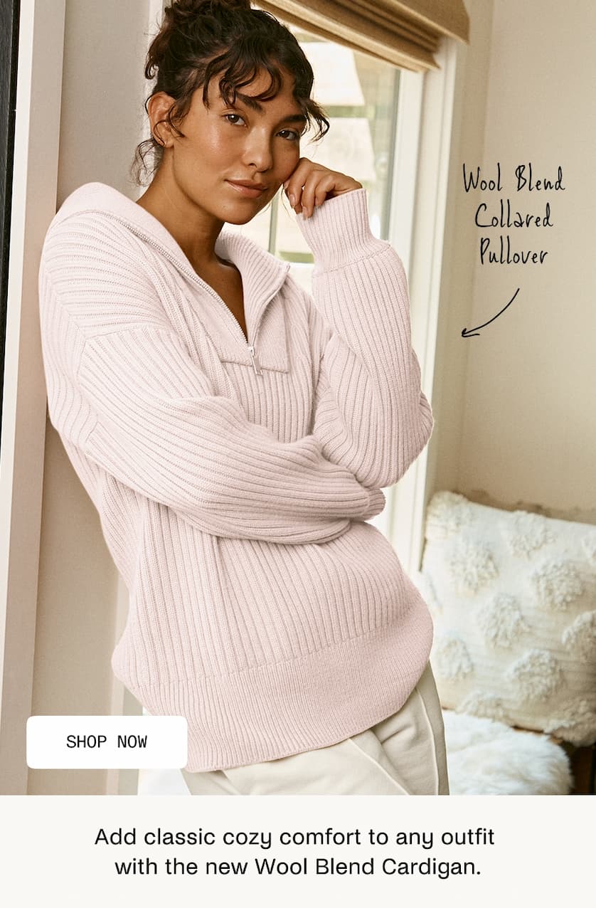 Wool Blend Collared Pullover in Soft Orchid