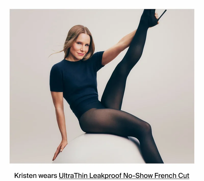 Kristen wears UltraThin Leakproof No-Show French Cut