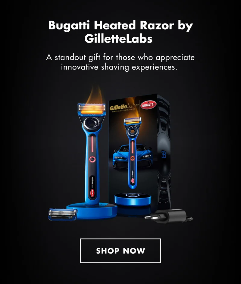 Bugatti Heated Razor by GilletteLabs - A standout gift for those who appreciate innovative shaving experiences. SHOP NOW