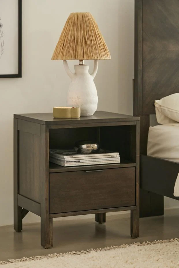 Kira Wood Storage Nightstand/Side Table