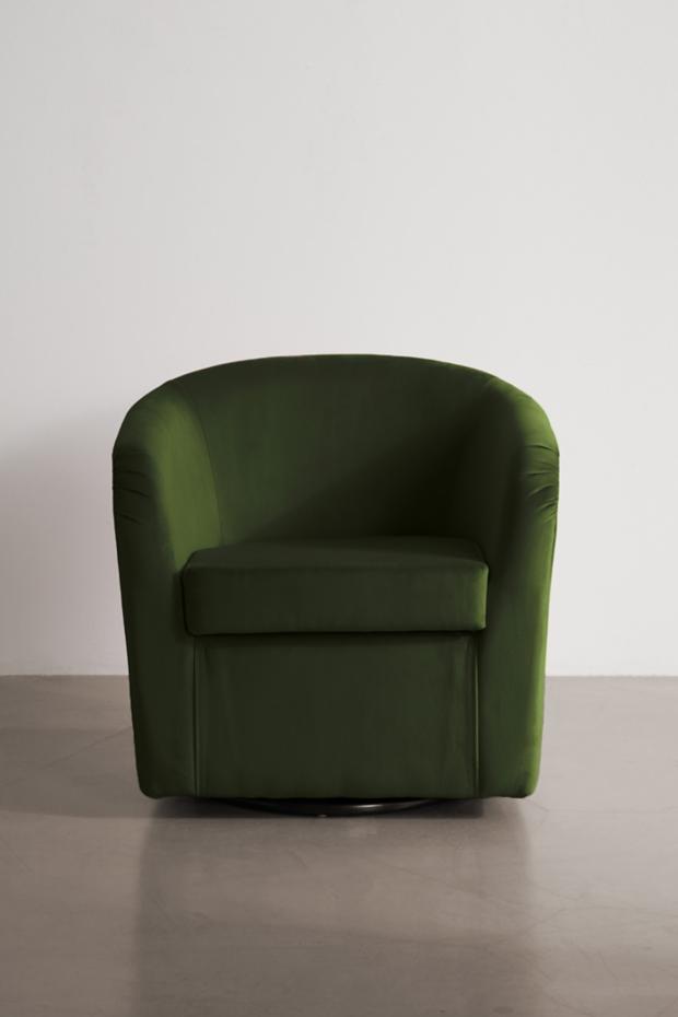 Kennedy Upholstered Velvet Swivel Chair