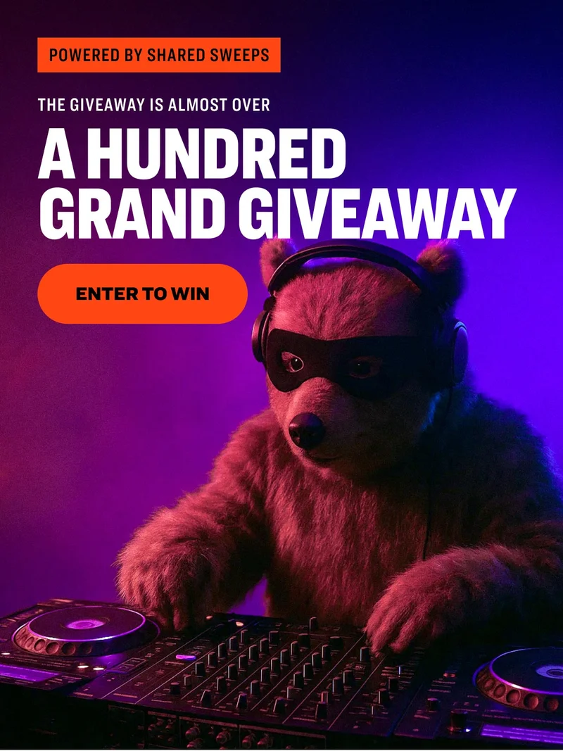 Powered by shared sweeps THE GIVEAWAY IS ALMOST OVER a hundred grand giveaway ENTER TO WIN