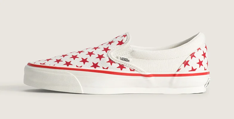 Racing Red Marshmallow White Premium Classic Slip-On Shoe