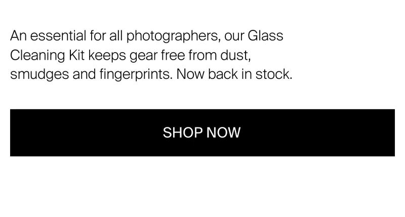 An essential for all photographers, our Glass Cleaning Kit keeps&nbsp;gear free from dust, smudges and fingerprints. Now back in stock.