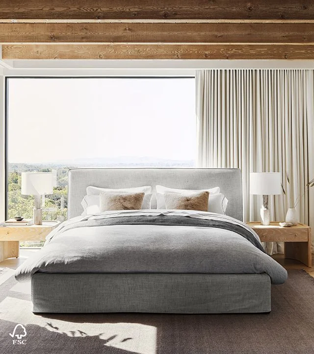 capri earth slipcovered queen bed