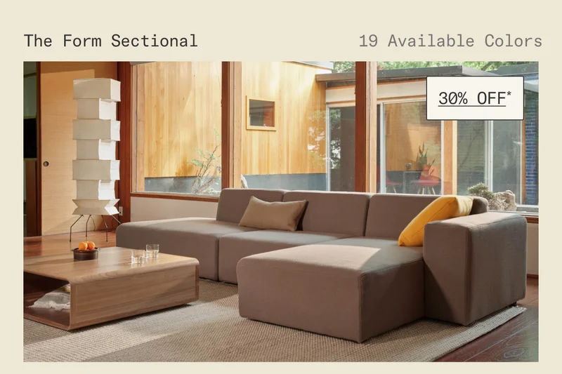 Pictured: The Form Sectional in Tonus (Mushroom)