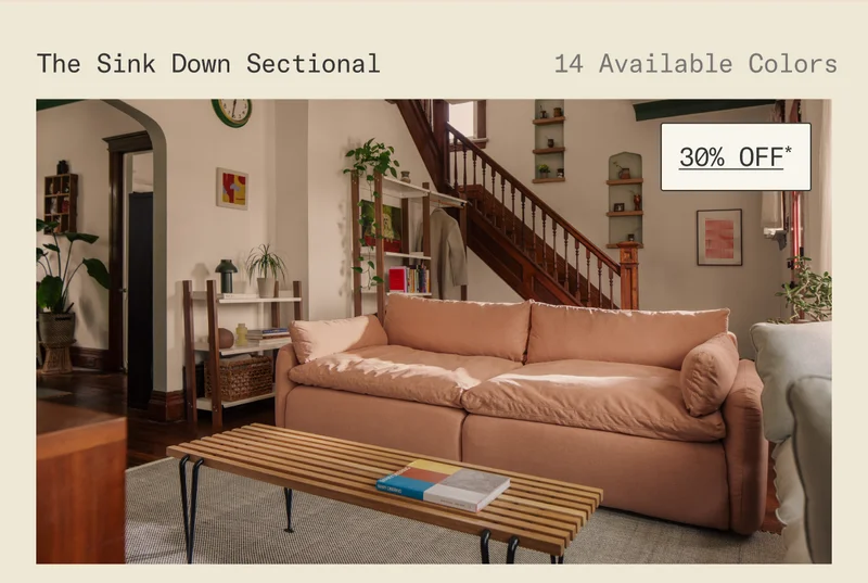 Pictured: The Sink Down Sectional