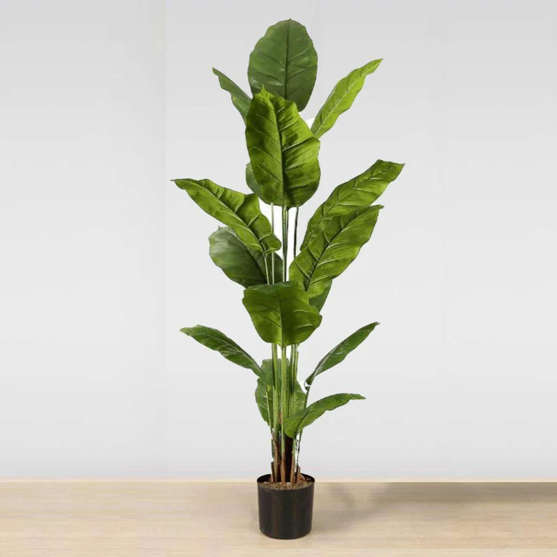 Image of Moka Artificial Spathiphyllum Leaf Potted Plant (Multiple Sizes)